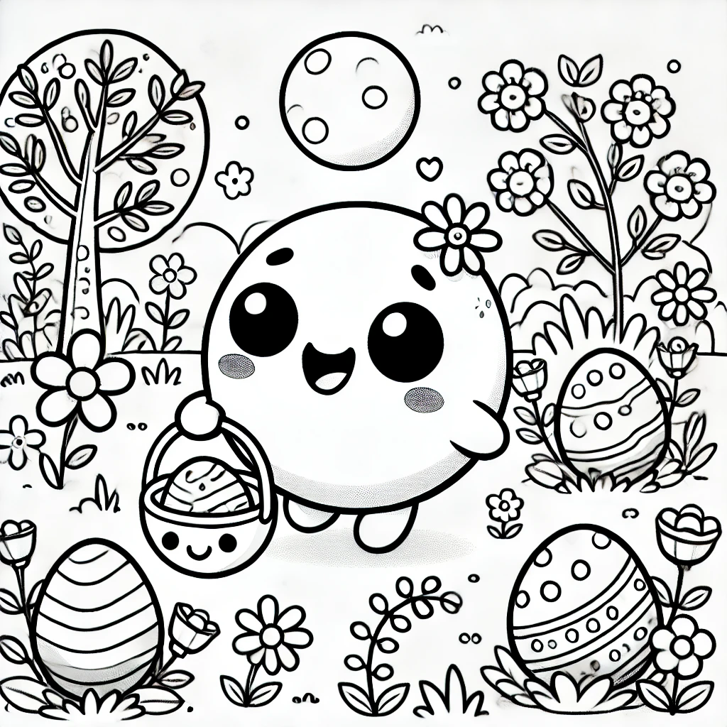 Buuble Osterbild Ausmalbild 1