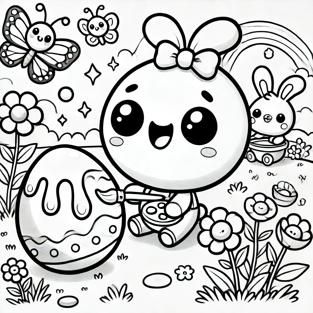 Buuble Osterbild Ausmalbild 3