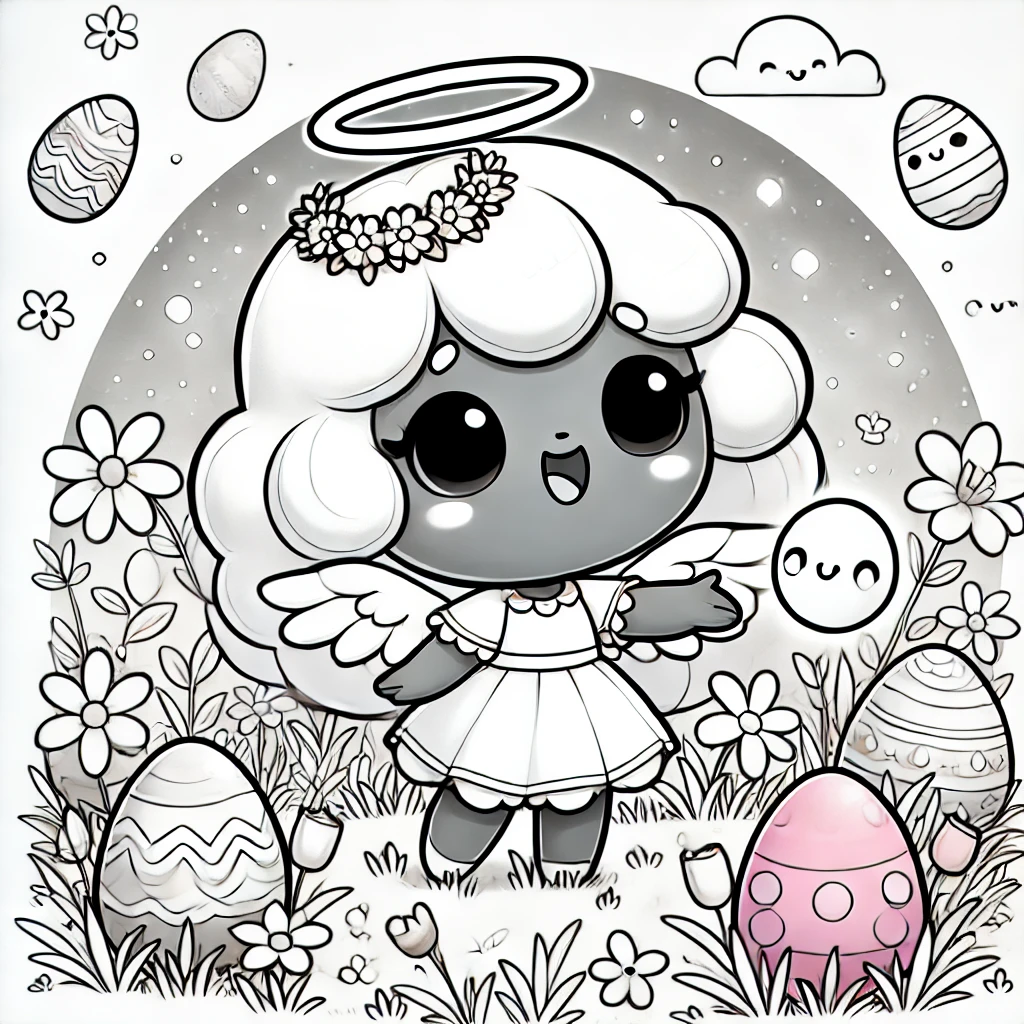 Buuble Osterbild Ausmalbild 4